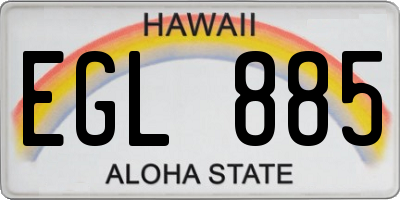HI license plate EGL885