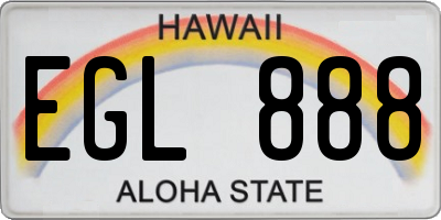 HI license plate EGL888