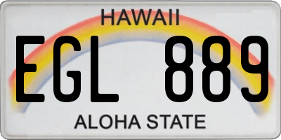 HI license plate EGL889