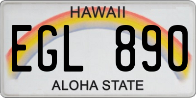 HI license plate EGL890