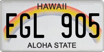 HI license plate EGL905