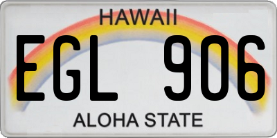 HI license plate EGL906