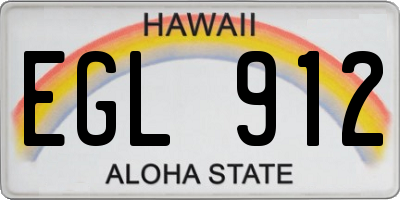 HI license plate EGL912
