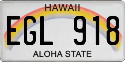 HI license plate EGL918