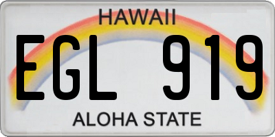 HI license plate EGL919