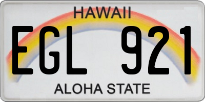 HI license plate EGL921