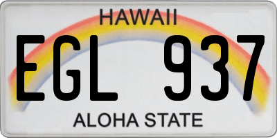 HI license plate EGL937