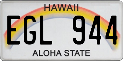 HI license plate EGL944