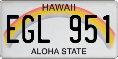 HI license plate EGL951