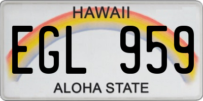 HI license plate EGL959