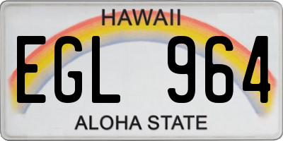 HI license plate EGL964