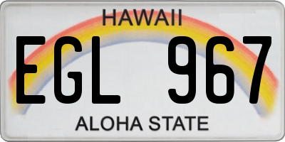 HI license plate EGL967