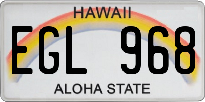 HI license plate EGL968