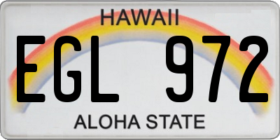 HI license plate EGL972
