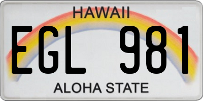 HI license plate EGL981