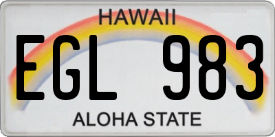 HI license plate EGL983