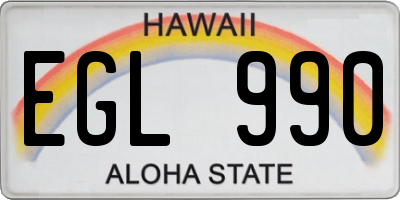 HI license plate EGL990