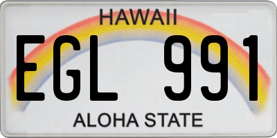 HI license plate EGL991