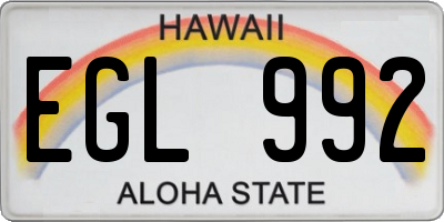 HI license plate EGL992