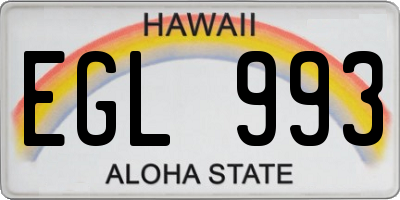 HI license plate EGL993