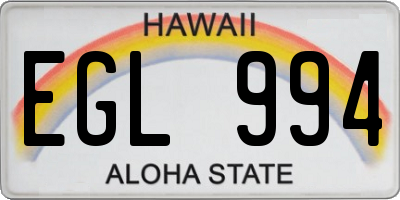 HI license plate EGL994