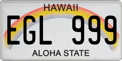 HI license plate EGL999