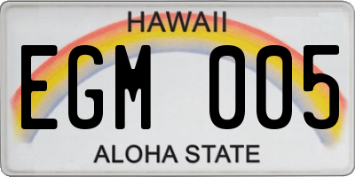 HI license plate EGM005