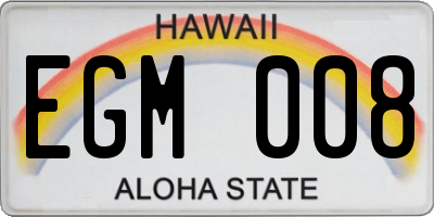 HI license plate EGM008