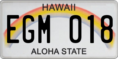 HI license plate EGM018