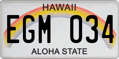 HI license plate EGM034