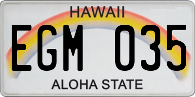 HI license plate EGM035