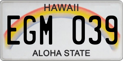 HI license plate EGM039