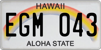 HI license plate EGM043
