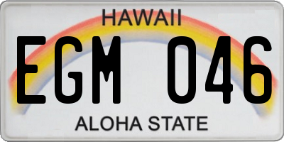 HI license plate EGM046
