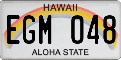 HI license plate EGM048