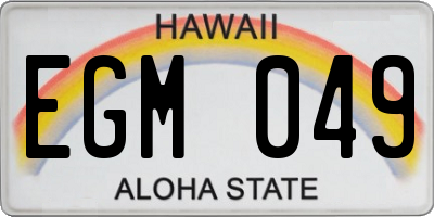HI license plate EGM049