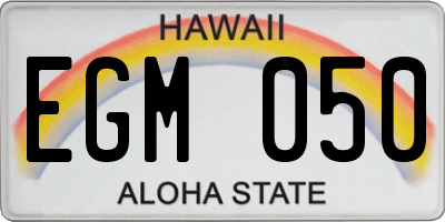 HI license plate EGM050