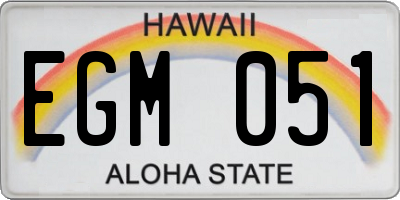 HI license plate EGM051
