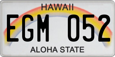 HI license plate EGM052