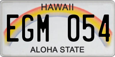 HI license plate EGM054