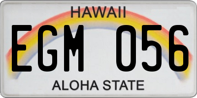 HI license plate EGM056