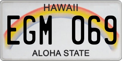 HI license plate EGM069