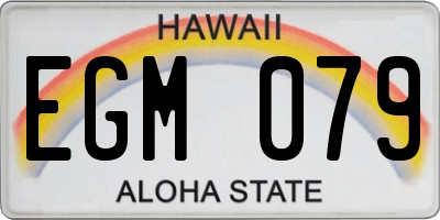 HI license plate EGM079
