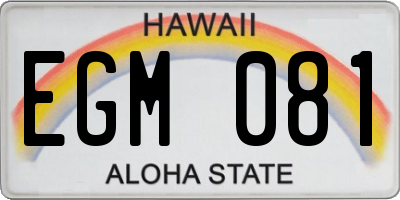 HI license plate EGM081