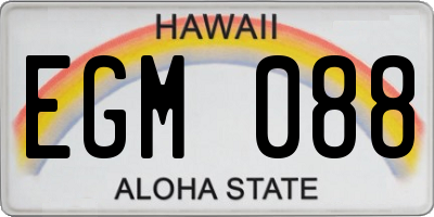 HI license plate EGM088