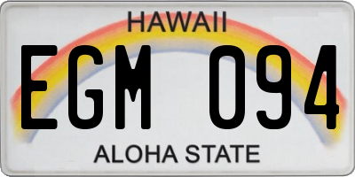 HI license plate EGM094