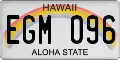 HI license plate EGM096