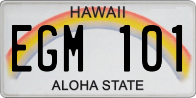 HI license plate EGM101