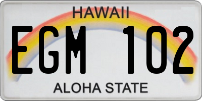 HI license plate EGM102