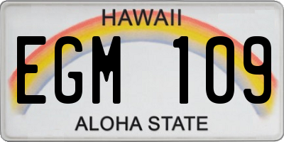HI license plate EGM109